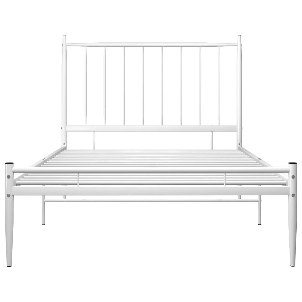 Cadru de pat, alb, 100x200 cm, metal GartenMobel Dekor