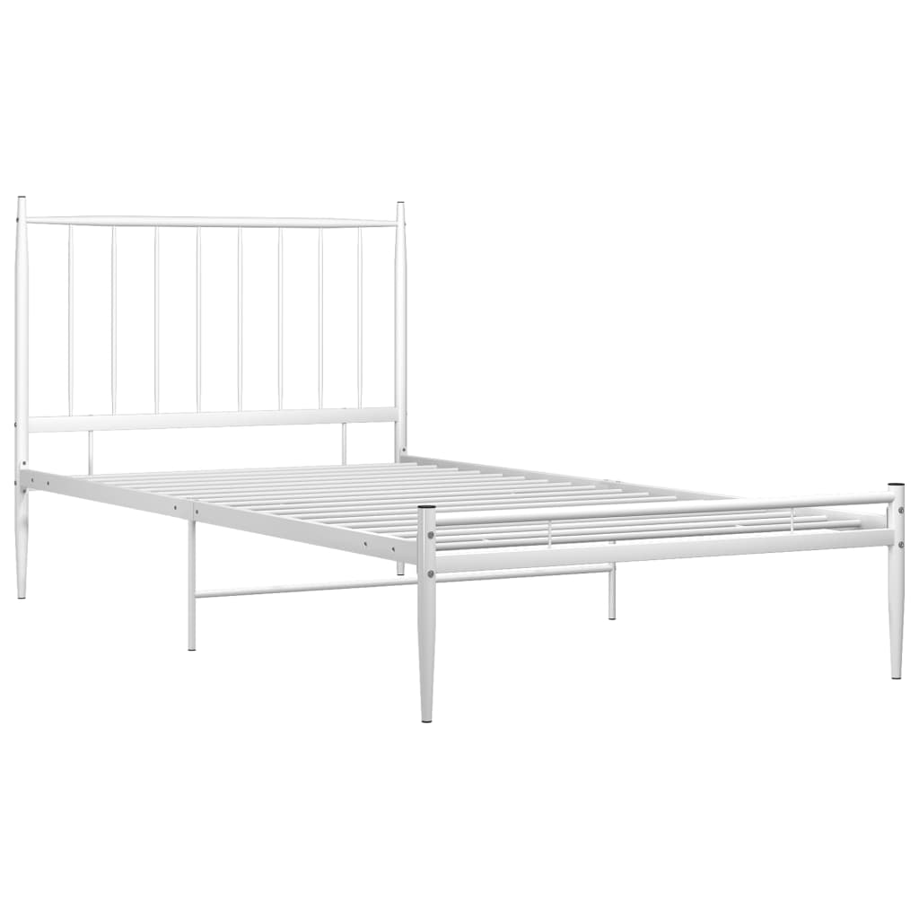 Cadru de pat, alb, 100x200 cm, metal GartenMobel Dekor