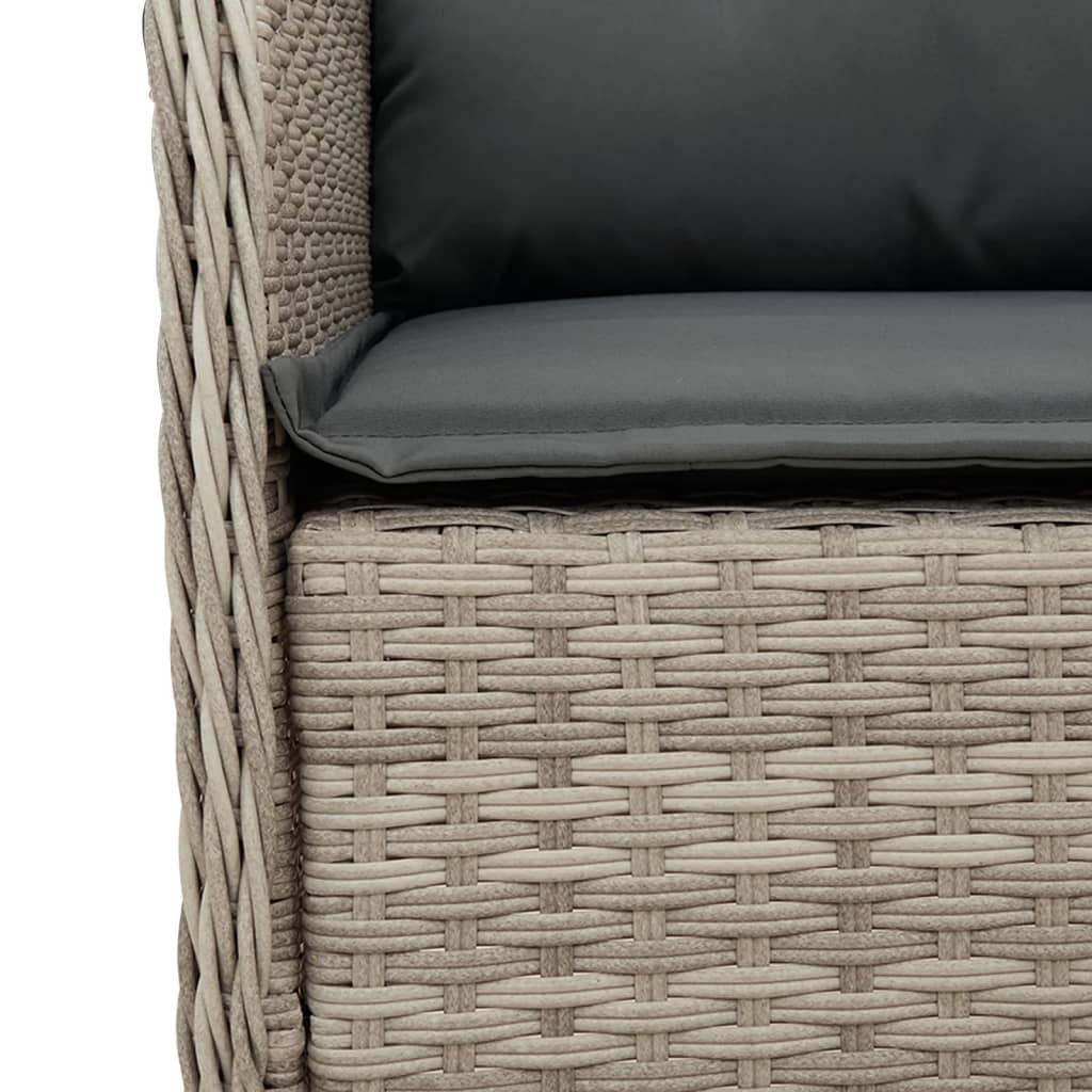 Set mobilier de grădină cu perne, 7 piese gri deschis poliratan GartenMobel Dekor