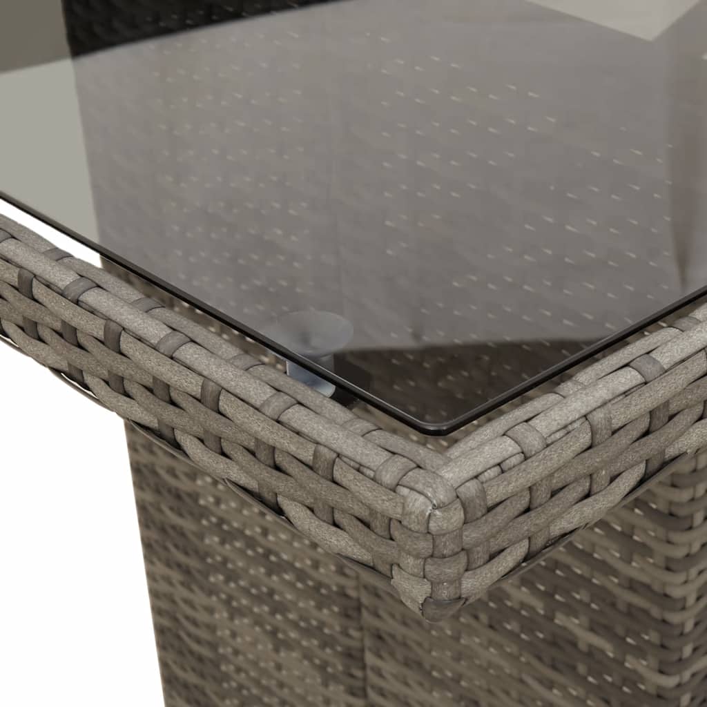 Set mobilier de grădină cu perne, 7 piese, gri, poliratan GartenMobel Dekor