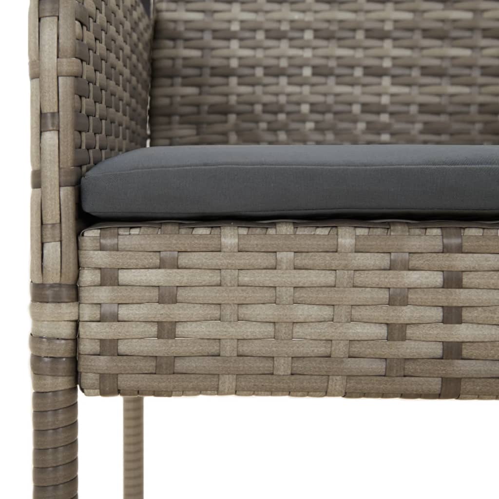 Set mobilier grădină cu perne, 9 piese, gri, poliratan GartenMobel Dekor