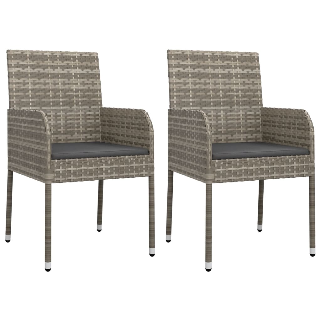 Set mobilier grădină cu perne, 9 piese, gri, poliratan GartenMobel Dekor