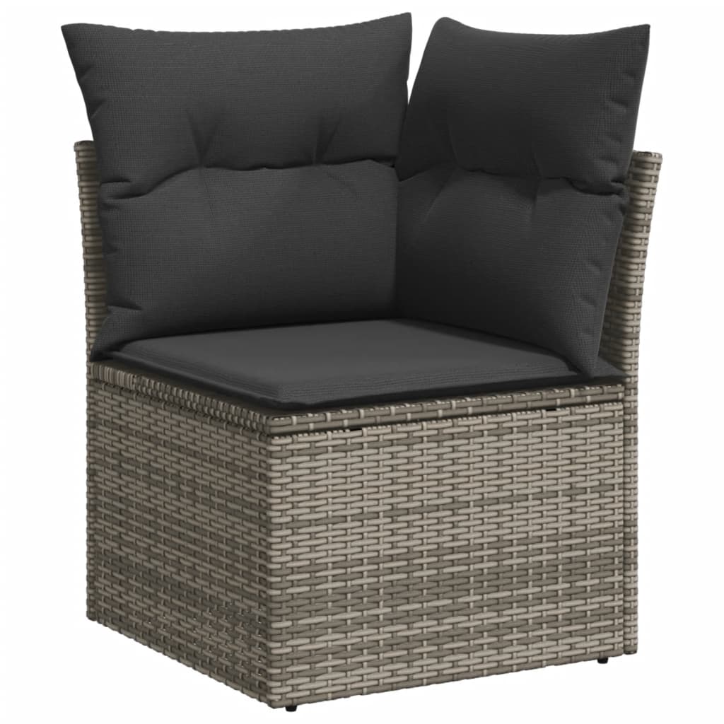 Set canapele de grădină, 9 piese, cu perne, gri, poliratan GartenMobel Dekor