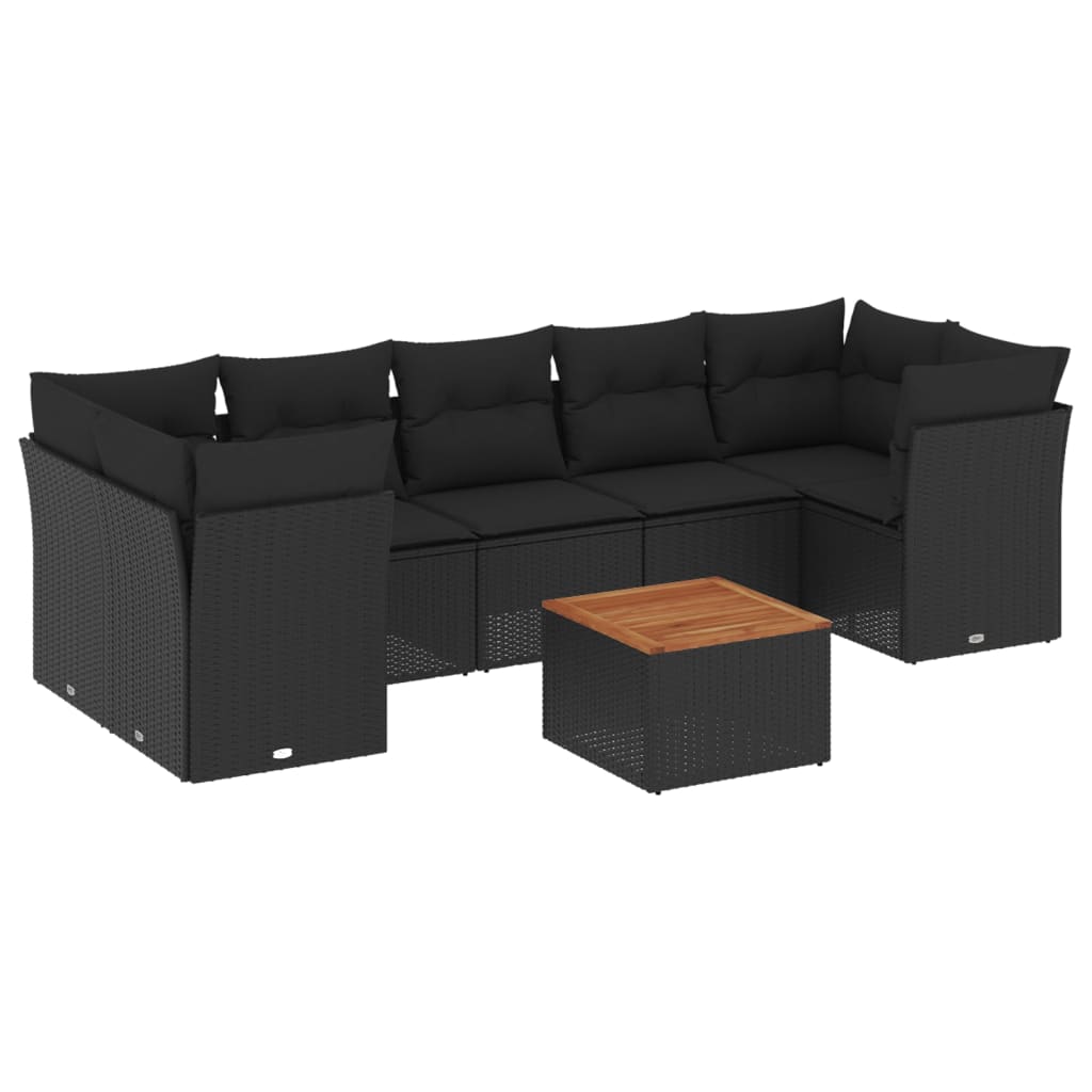 Set mobilier de grădină cu perne, 6 piese, negru, poliratan GartenMobel Dekor