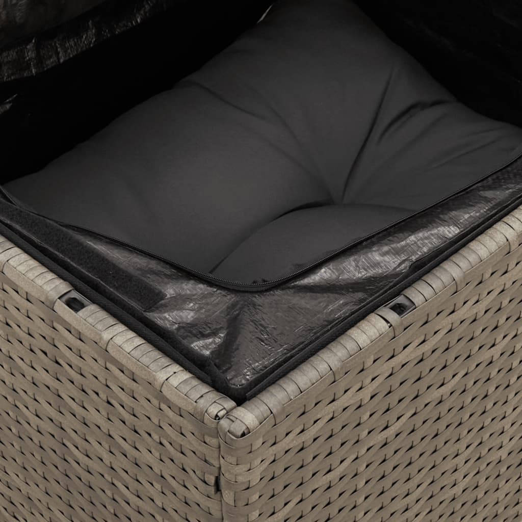 Set mobilier de grădină cu perne, 10 piese, gri, poliratan GartenMobel Dekor