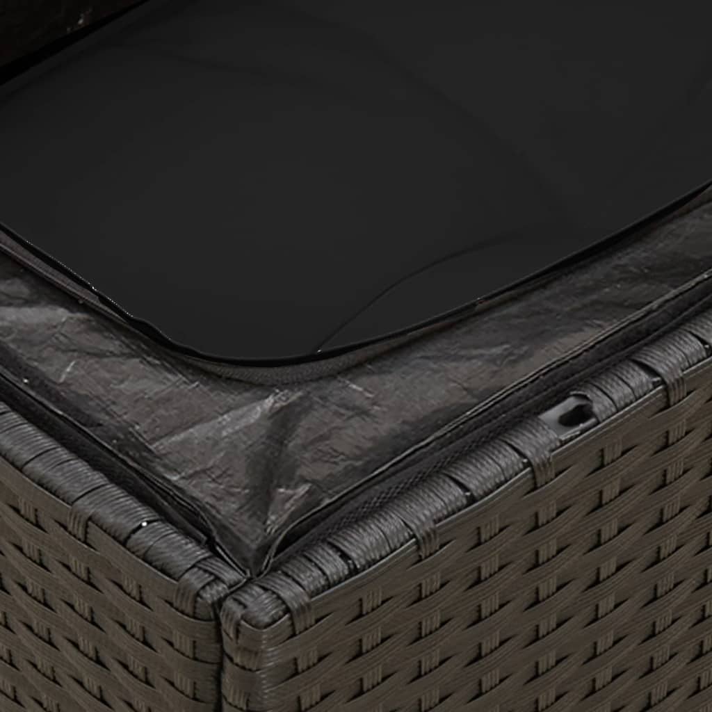 Set mobilier de grădină cu perne, 9 piese, negru, poliratan GartenMobel Dekor