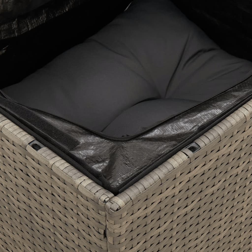 Set mobilier de grădină cu perne, 10 piese, gri, poliratan GartenMobel Dekor