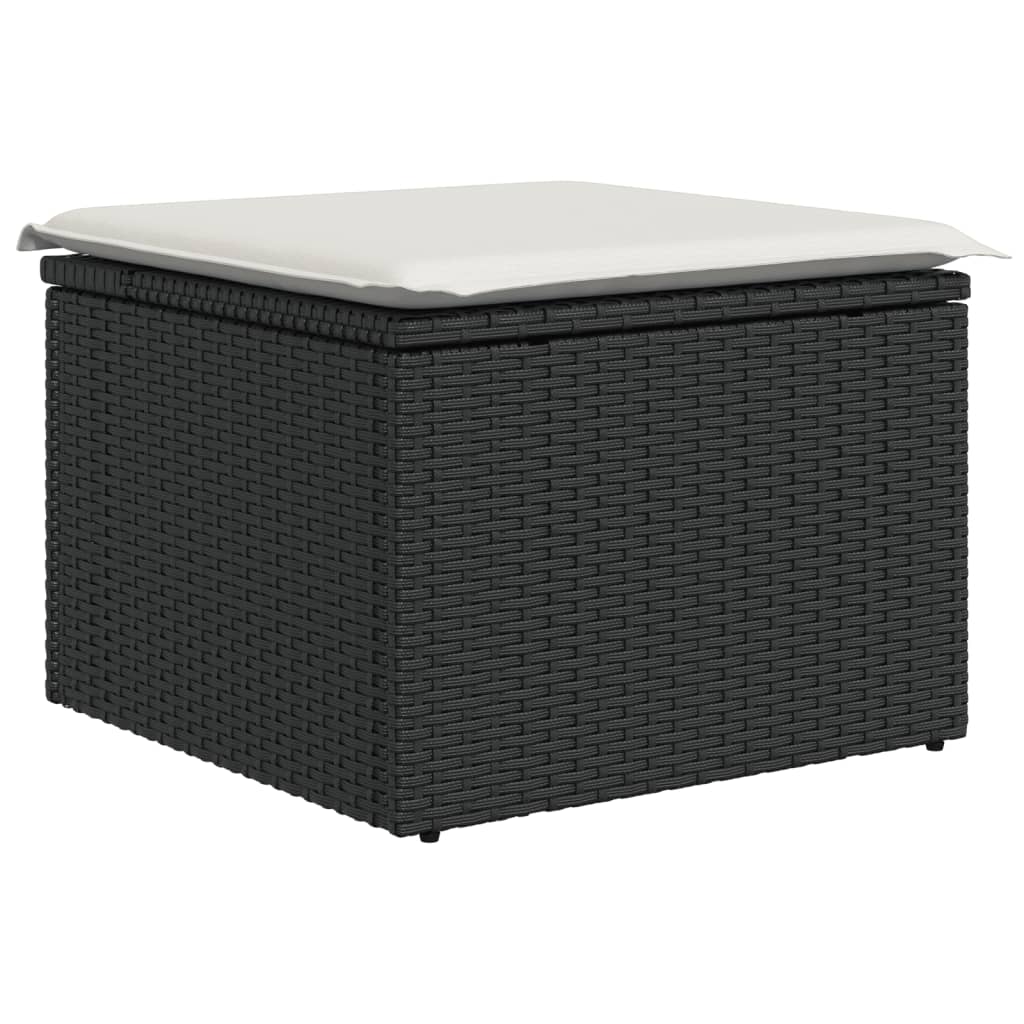 Set canapele de grădină, 12 piese, cu perne, negru, poliratan GartenMobel Dekor