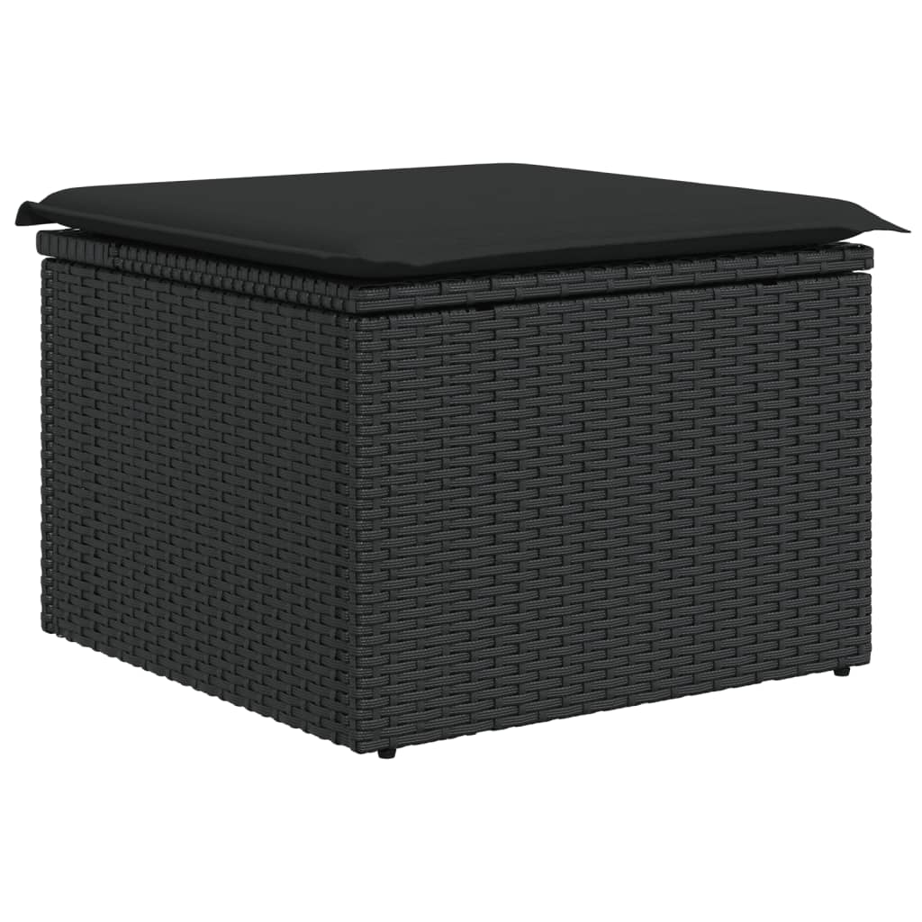 Set mobilier de grădină cu perne, 5 piese, negru, poliratan GartenMobel Dekor