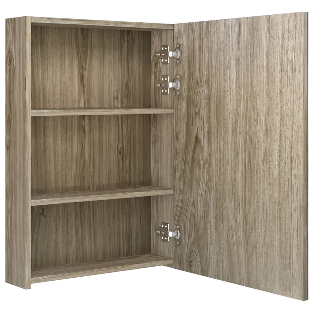 Dulap de baie cu oglindă și LED, stejar, 50x13x70 cm GartenMobel Dekor