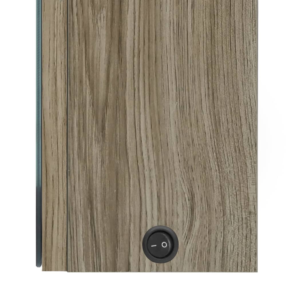 Dulap de baie cu oglindă și LED, stejar, 50x13x70 cm GartenMobel Dekor