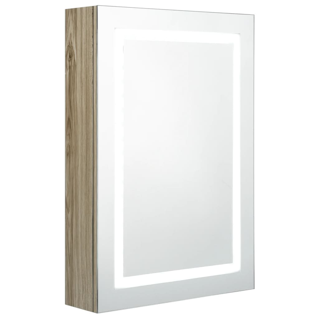 Dulap de baie cu oglindă și LED, stejar, 50x13x70 cm GartenMobel Dekor