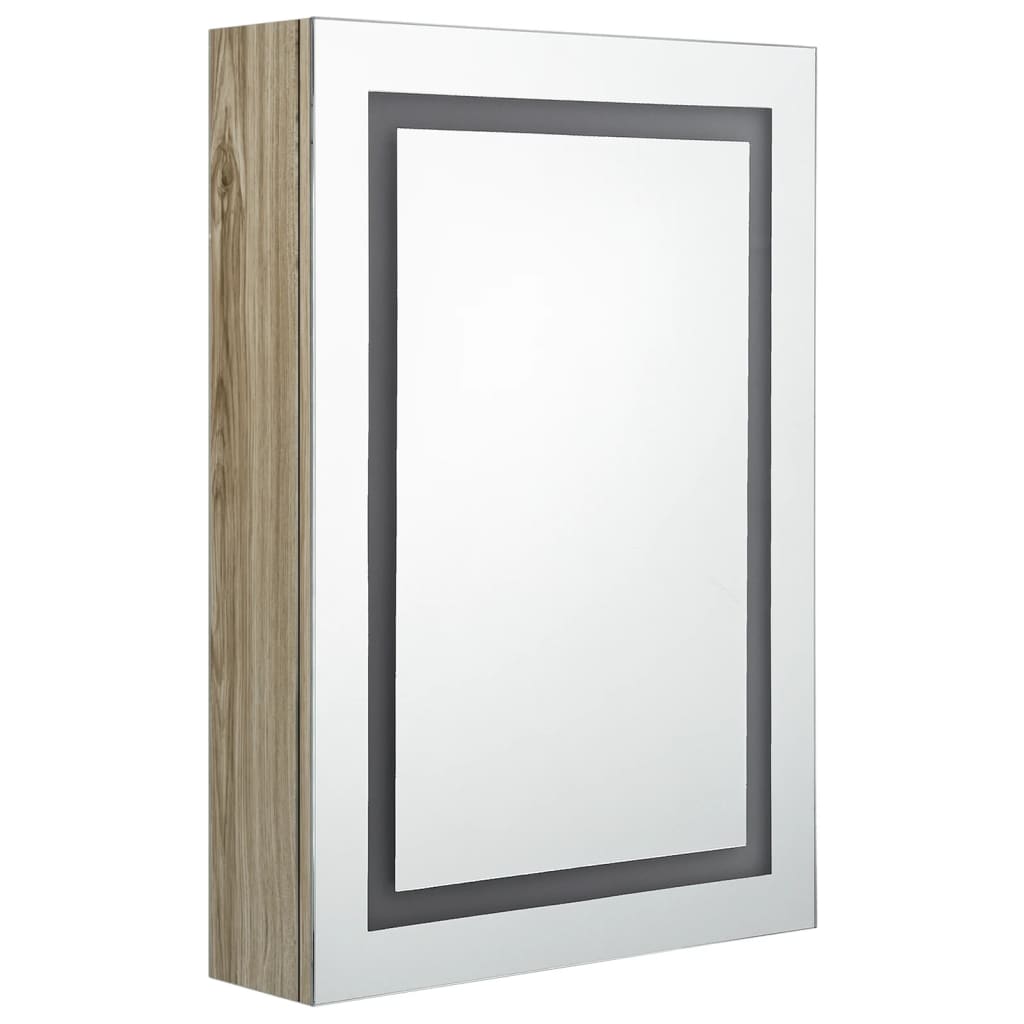 Dulap de baie cu oglindă și LED, stejar, 50x13x70 cm GartenMobel Dekor