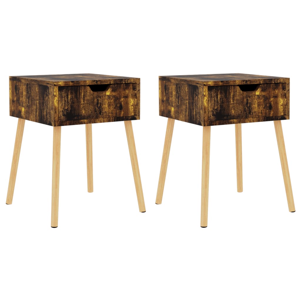 Noptiere, 2 buc., stejar afumat, 40x40x56 cm, lemn prelucrat GartenMobel Dekor