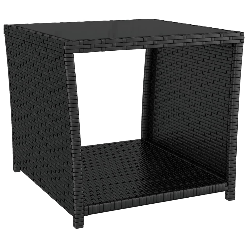 Set mobilier de grădină cu perne, 3 piese, negru, poliratan GartenMobel Dekor