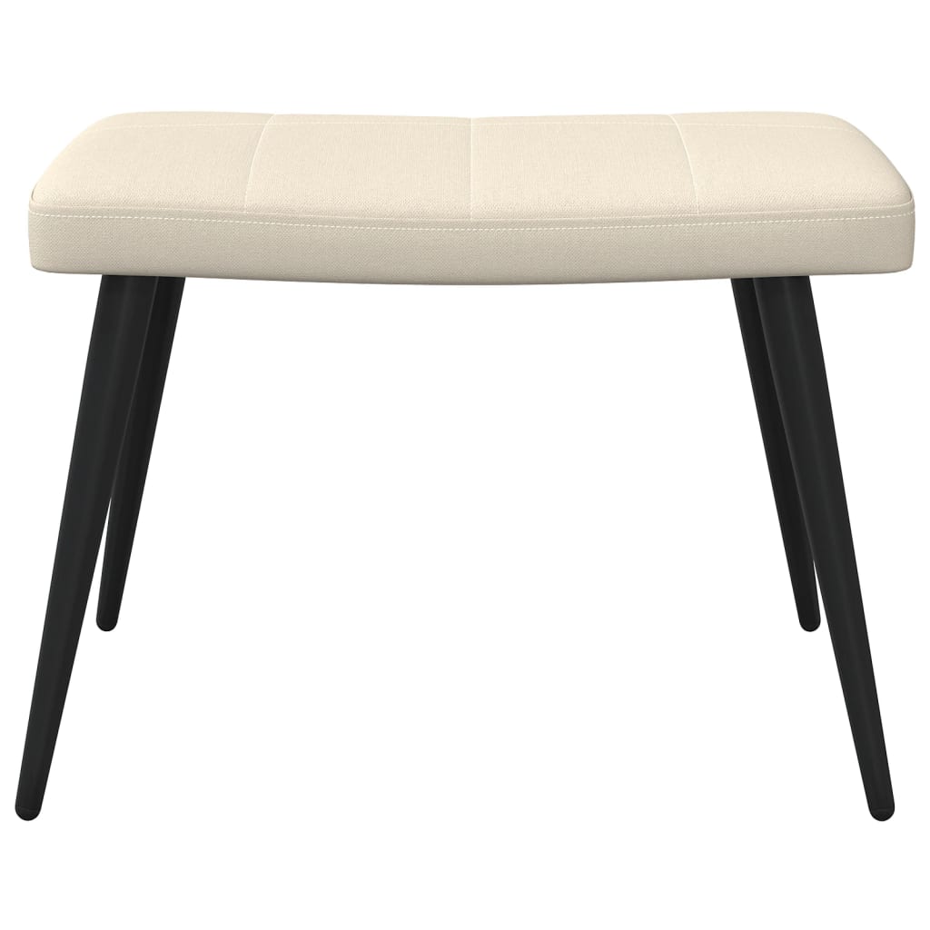 Scaun de relaxare cu taburet, crem, textil GartenMobel Dekor