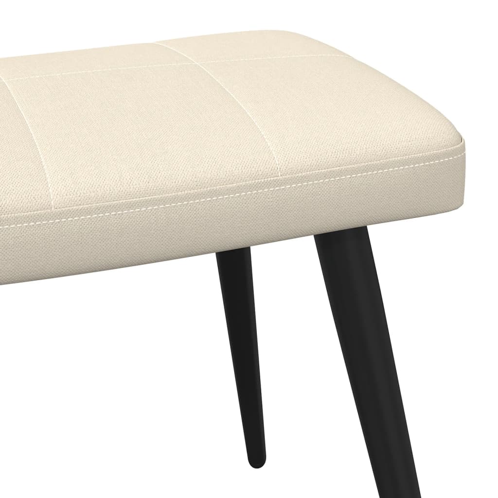 Scaun de relaxare cu taburet, crem, textil GartenMobel Dekor