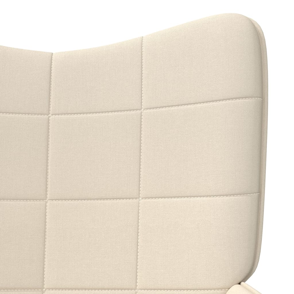 Scaun de relaxare cu taburet, crem, textil GartenMobel Dekor