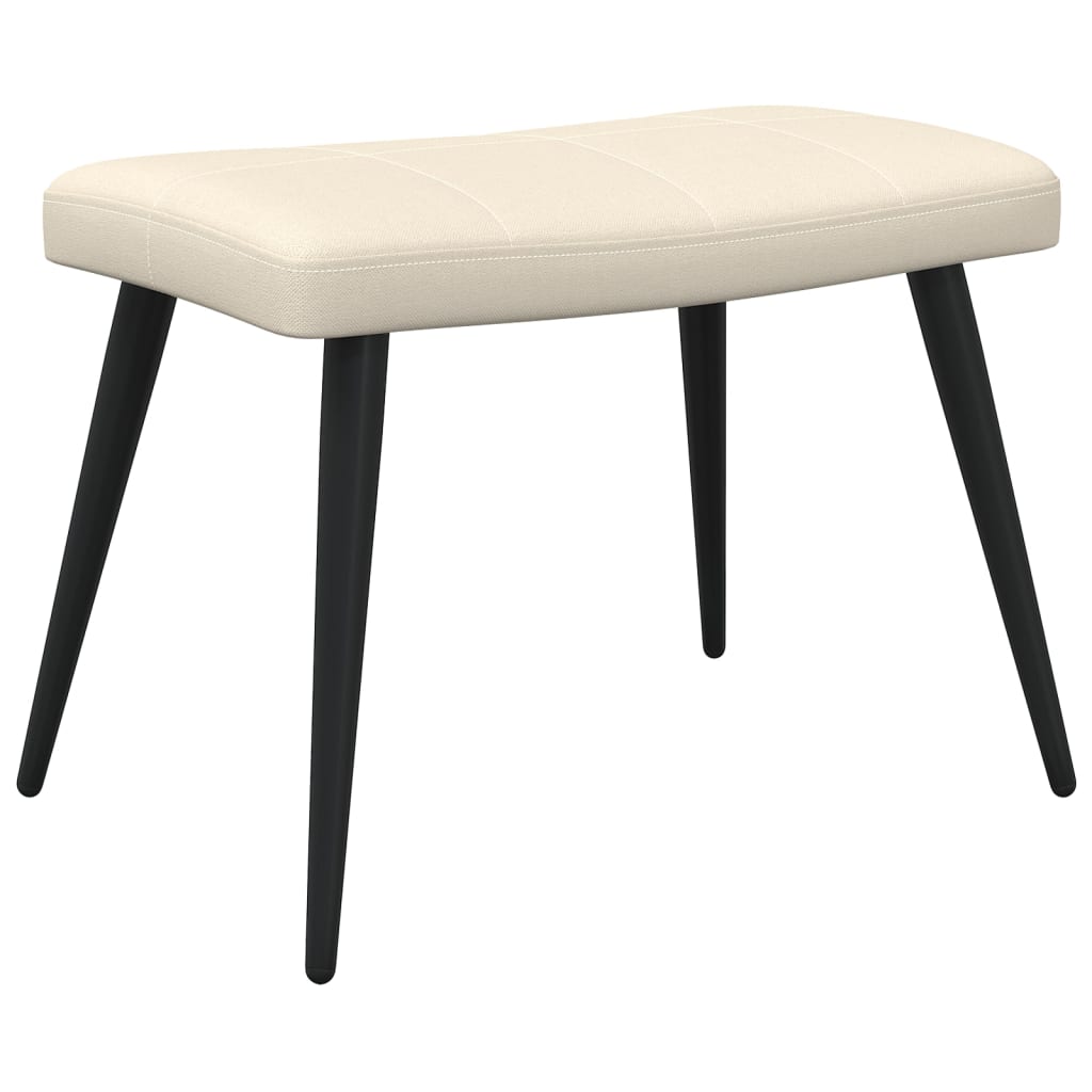 Scaun de relaxare cu taburet, crem, textil GartenMobel Dekor