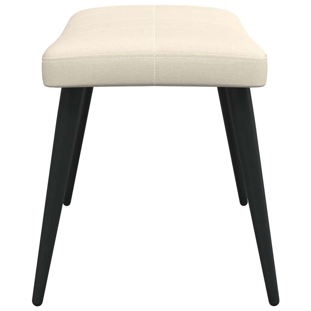 Scaun de relaxare cu taburet, crem, textil GartenMobel Dekor