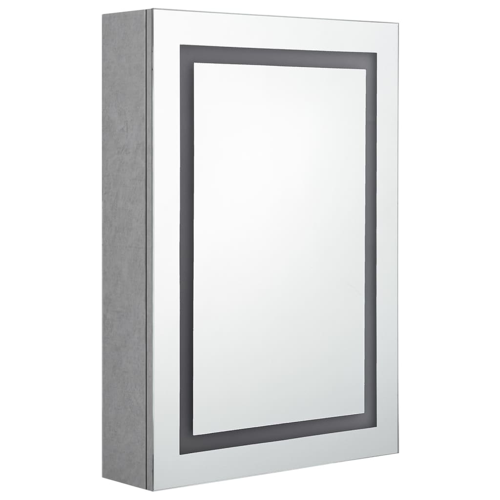Dulap de baie cu oglindă și LED, gri beton, 50x13x70 cm GartenMobel Dekor