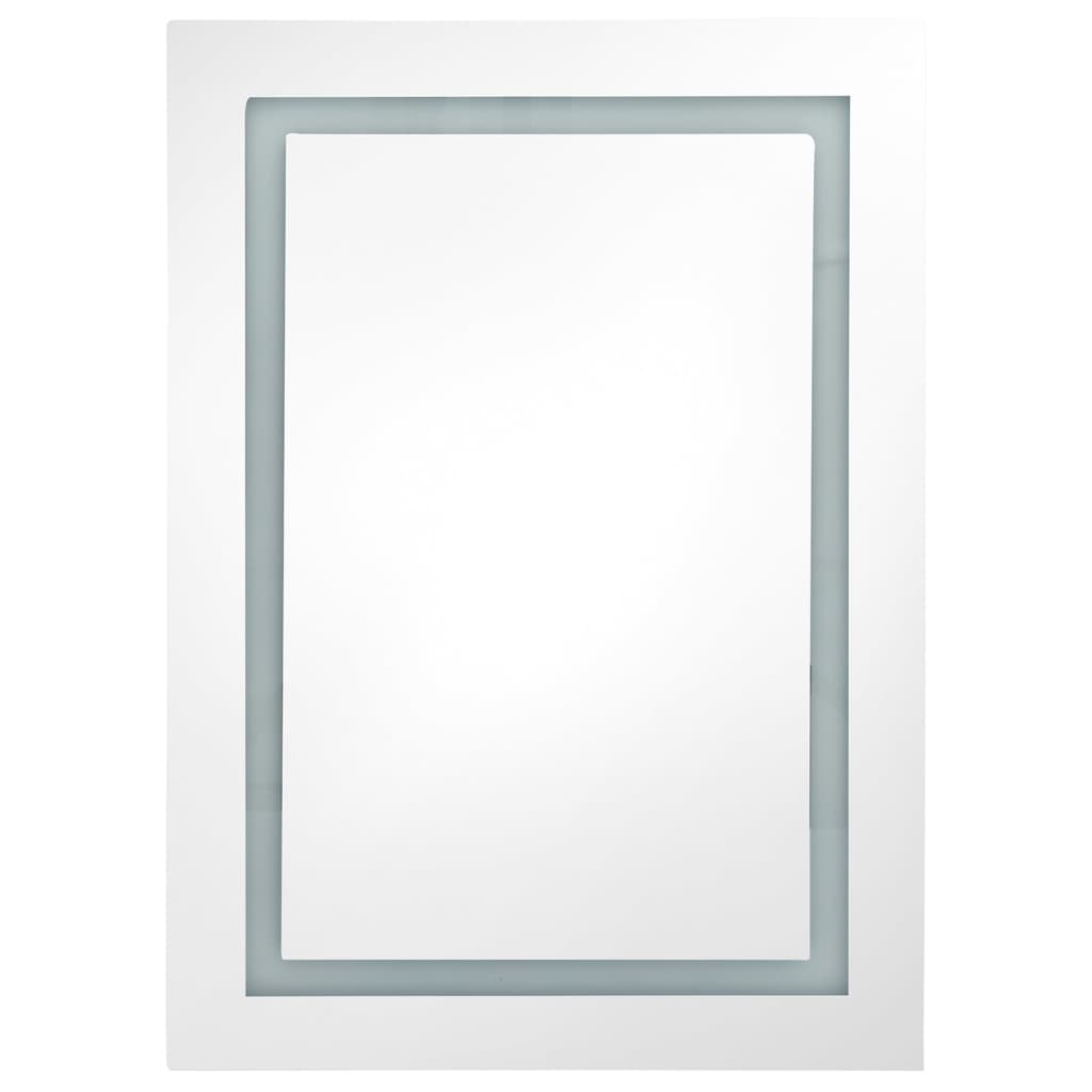 Dulap de baie cu oglindă și LED, gri beton, 50x13x70 cm GartenMobel Dekor