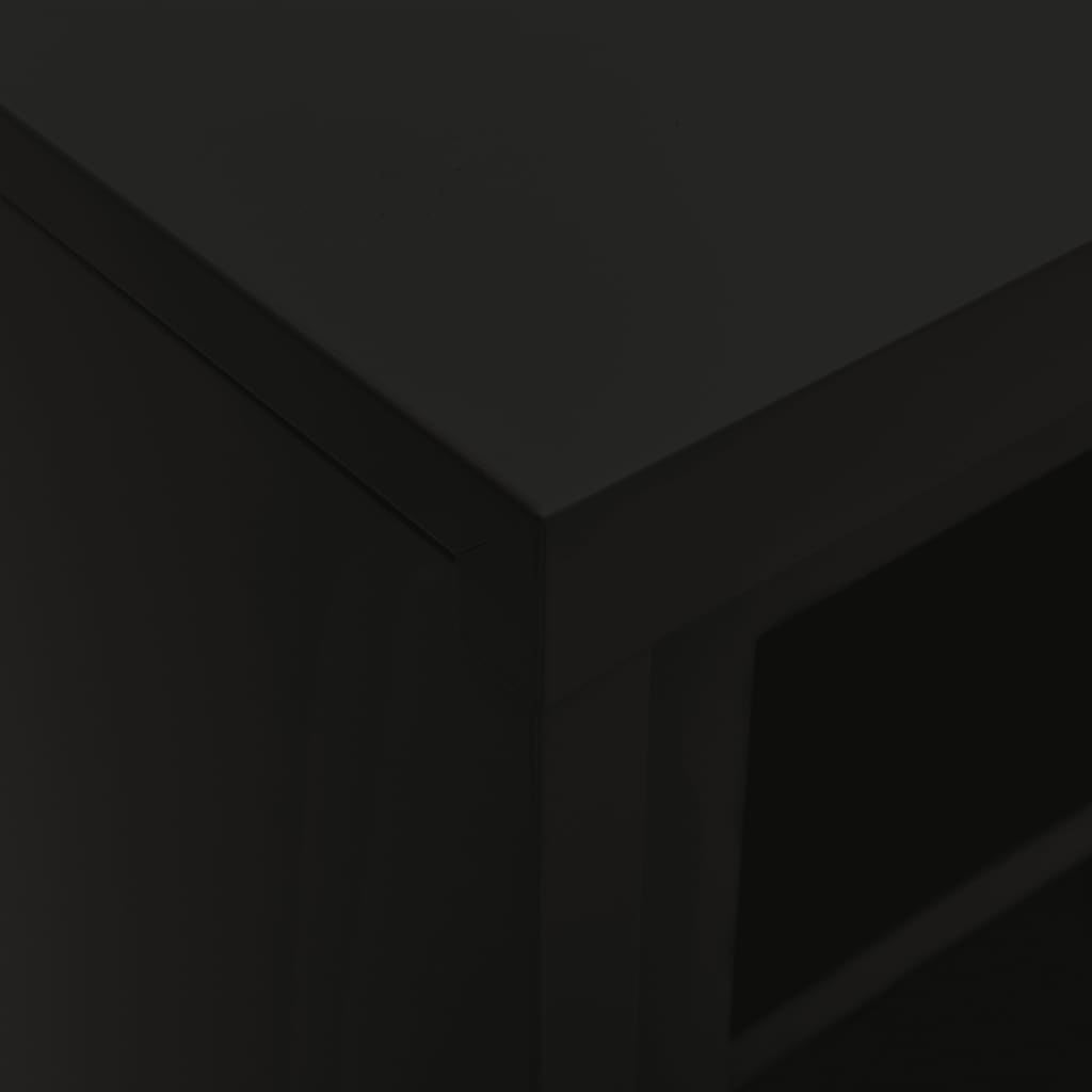 Dulap cu ușă glisantă, negru, 90x40x90 cm, oțel GartenMobel Dekor