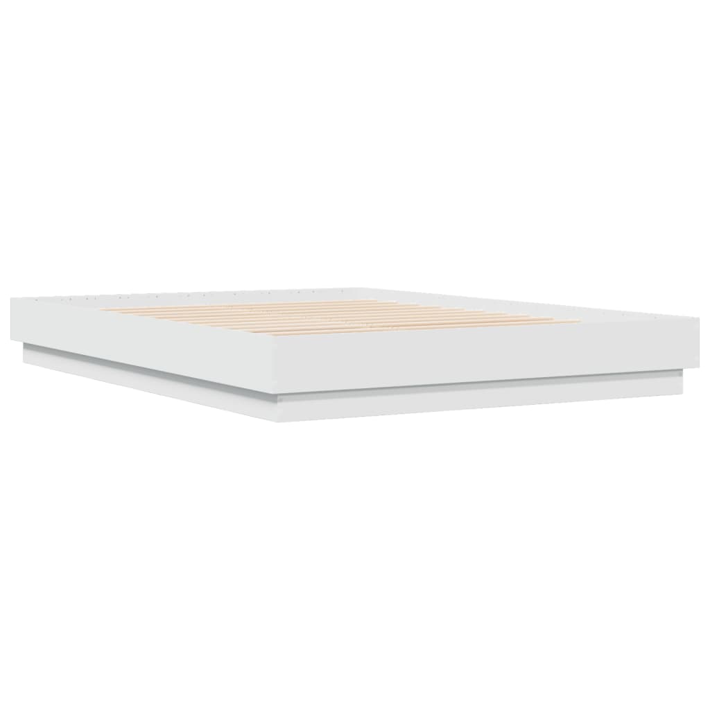 Cadru de pat cu lumini LED, alb, 160x200 cm GartenMobel Dekor