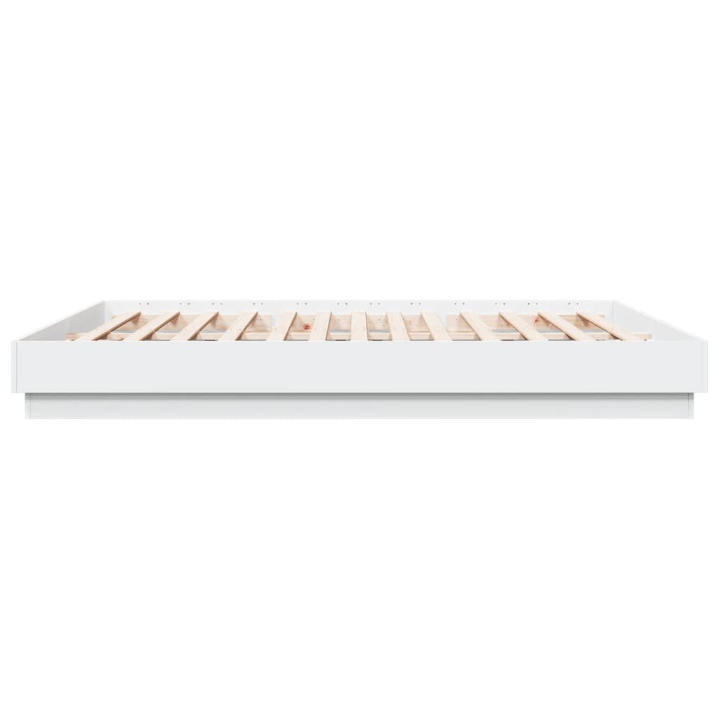 Cadru de pat cu lumini LED, alb, 180x200 cm GartenMobel Dekor