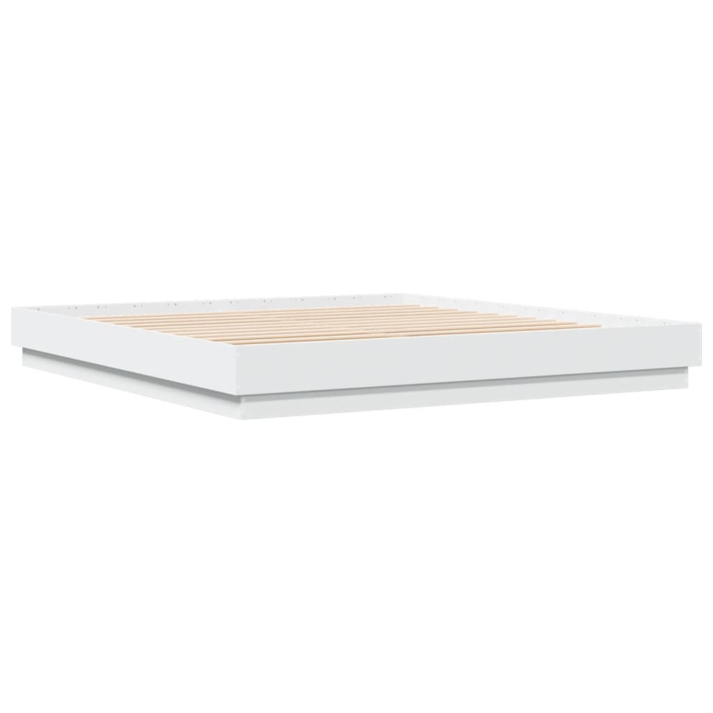 Cadru de pat cu lumini LED, alb, 180x200 cm GartenMobel Dekor