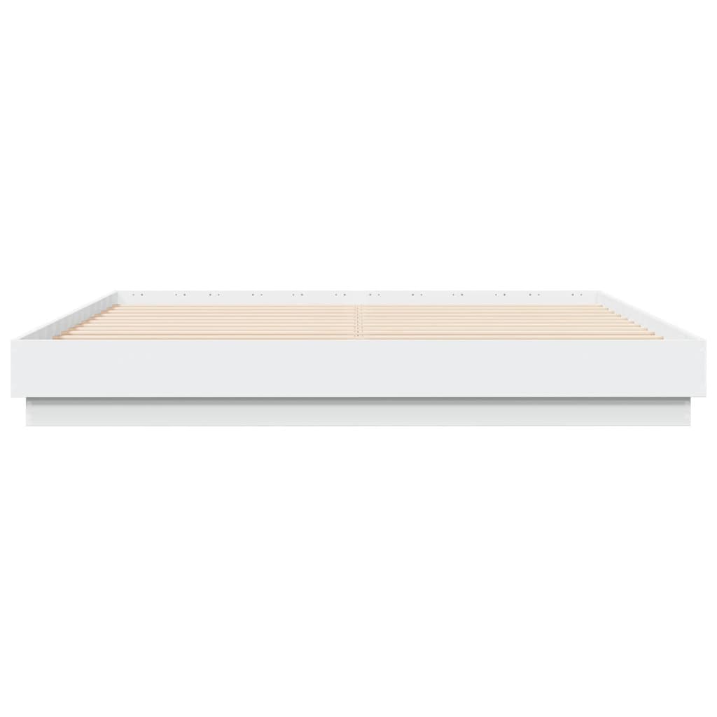 Cadru de pat cu lumini LED, alb, 180x200 cm GartenMobel Dekor