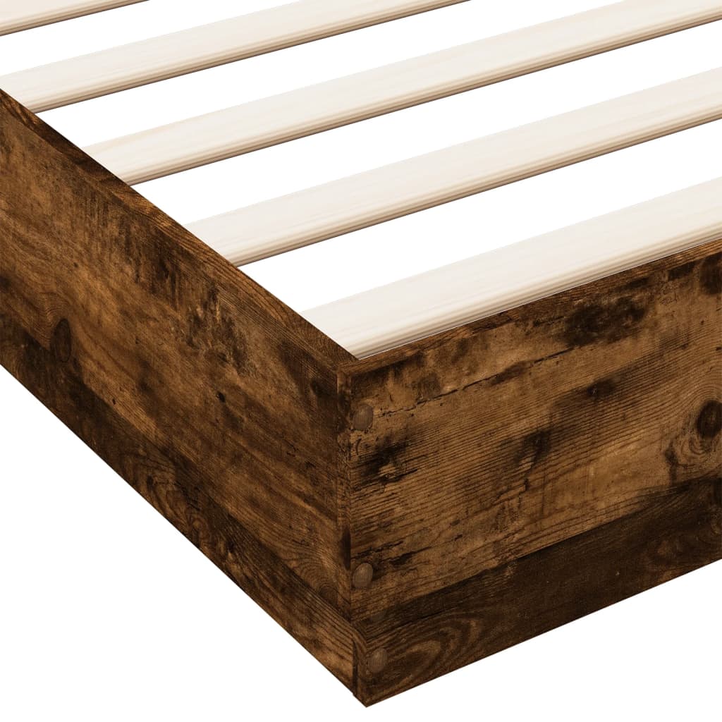 Cadru de pat cu lumini LED, stejar fumuriu, 180x200 cm GartenMobel Dekor