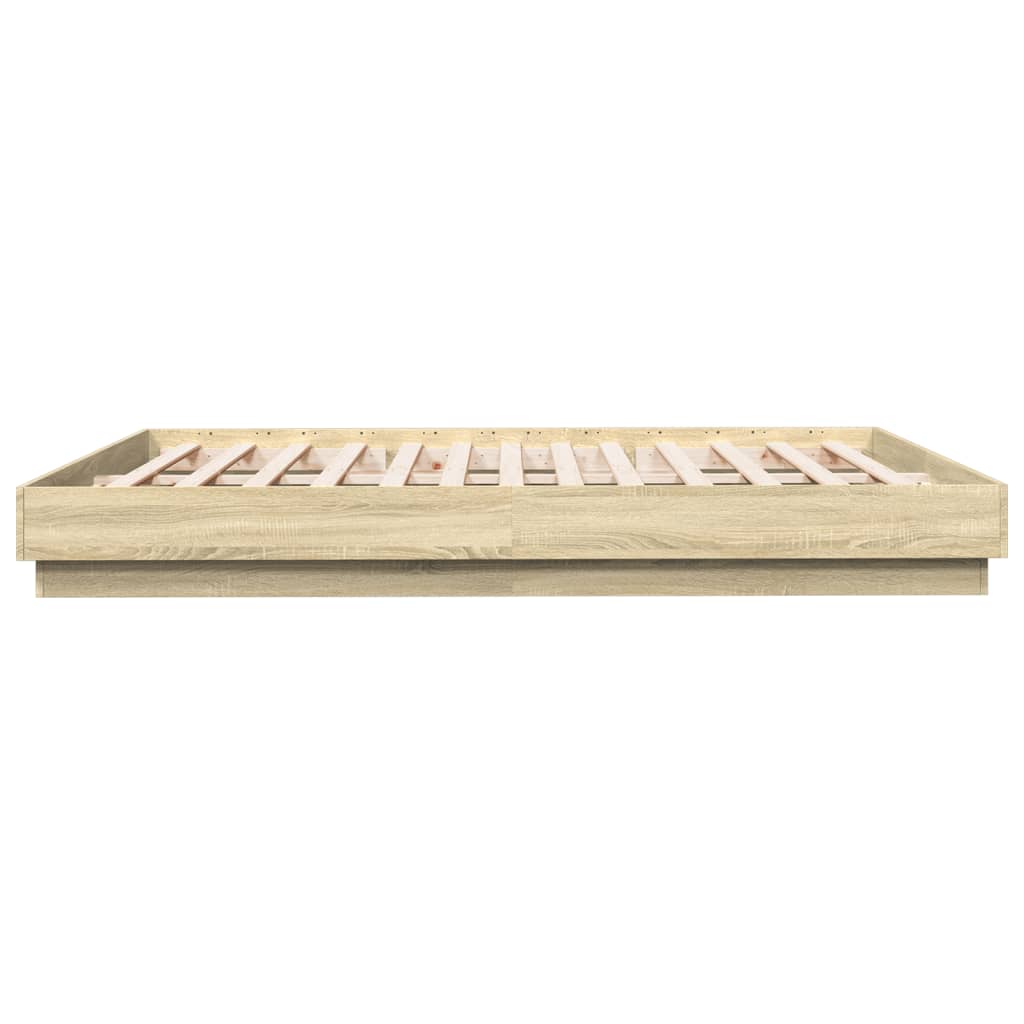 Cadru de pat cu lumini LED, stejar sonoma, 180x200 cm GartenMobel Dekor