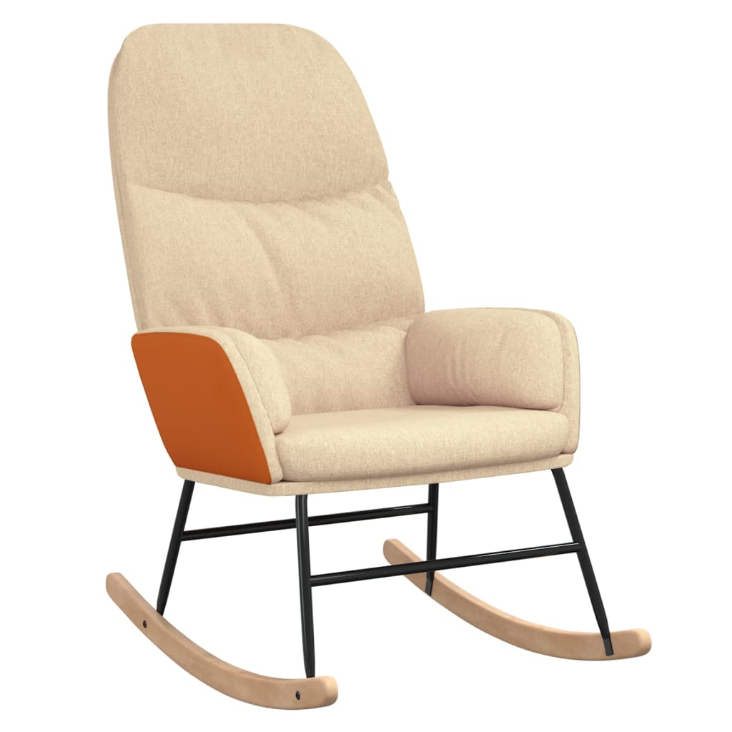 Scaun balansoar, alb crem, material textil GartenMobel Dekor