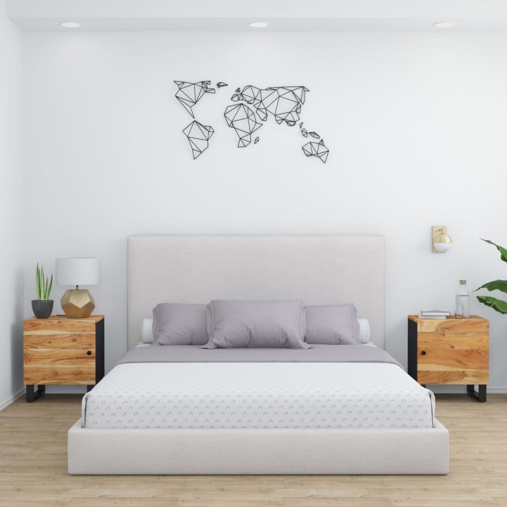 Noptiere, 2 buc., 40x33x46 cm, lemn masiv de acacia GartenMobel Dekor