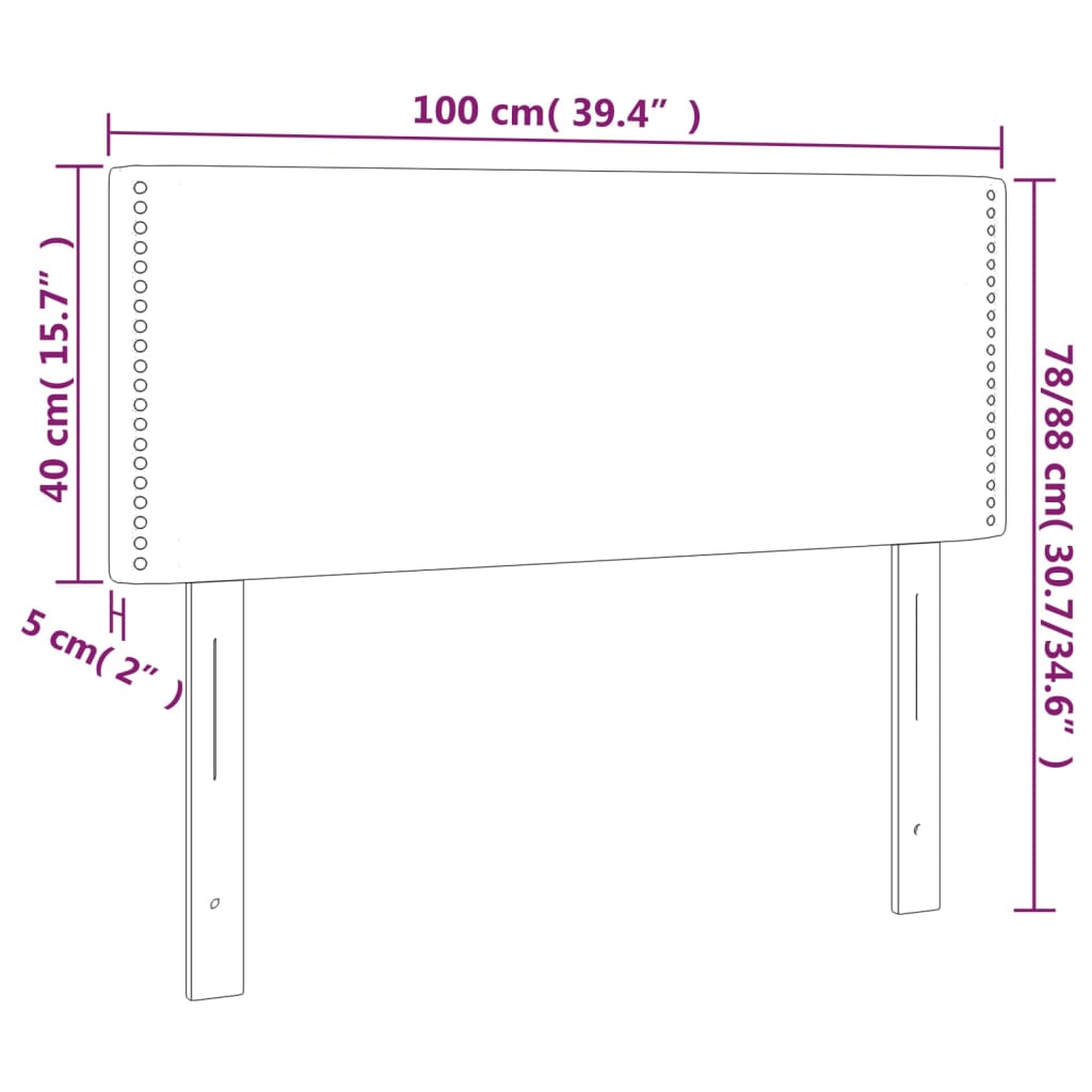 Tăblie de pat, negru, 100x5x78/88 cm, piele ecologică GartenMobel Dekor