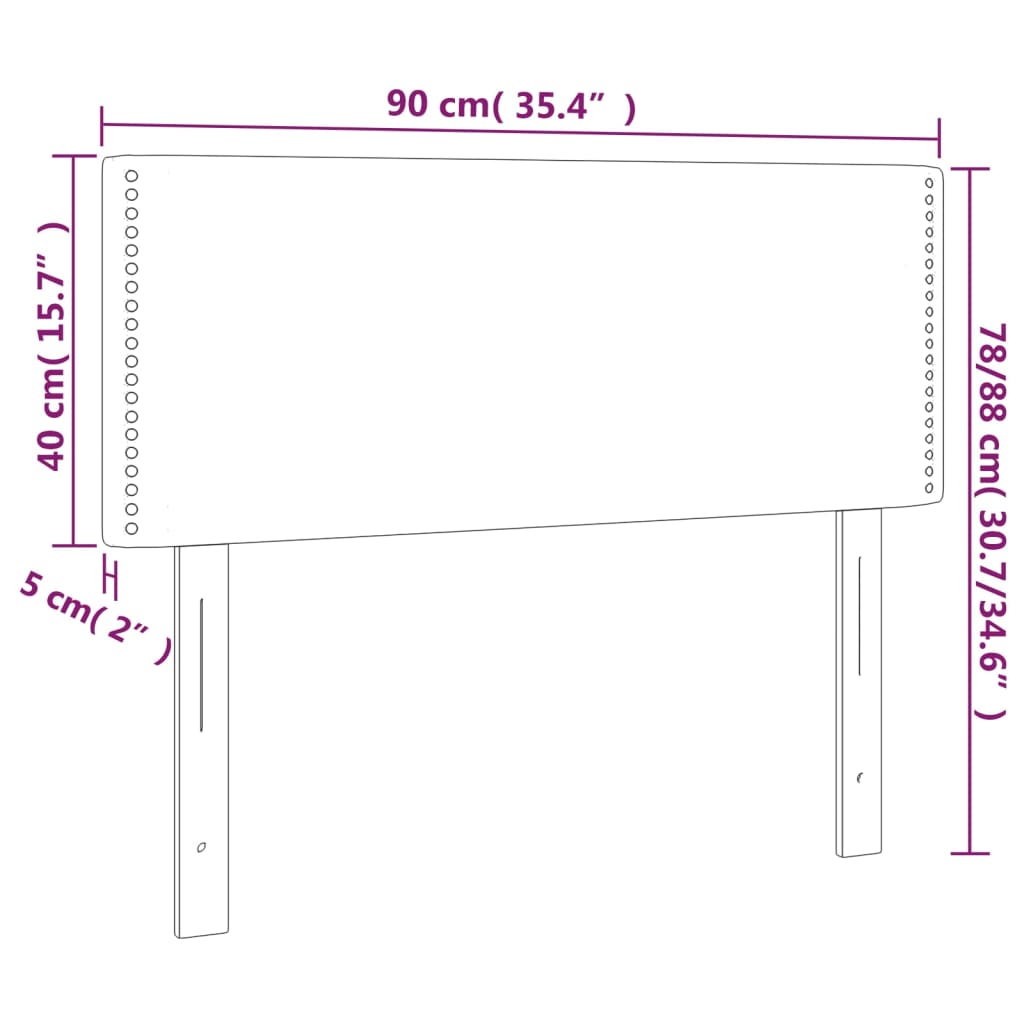 Tăblie de pat, negru, 90x5x78/88 cm, piele ecologică GartenMobel Dekor