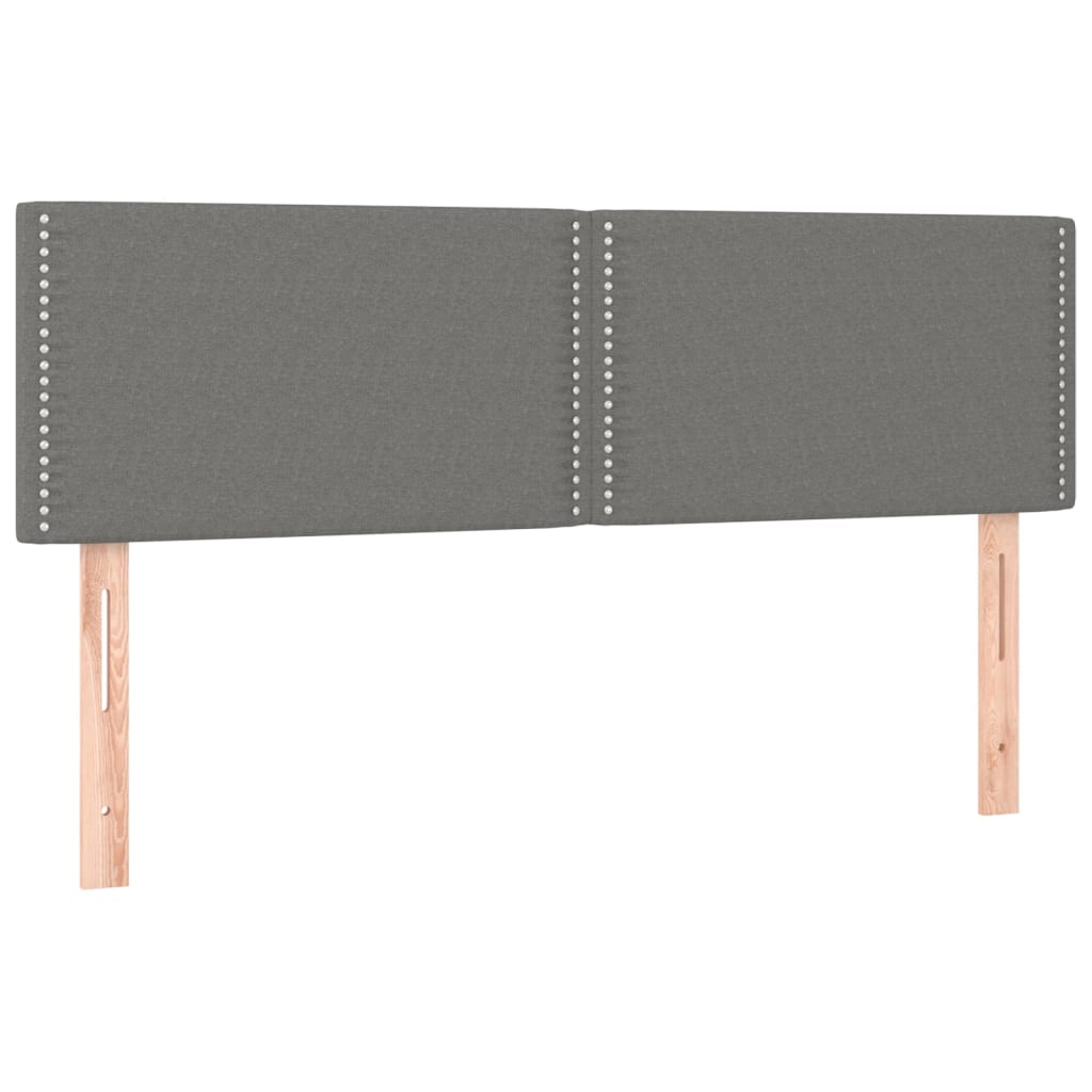 Tăblii de pat, 2 buc., gri închis, 72x5x78/88 cm, textil GartenMobel Dekor