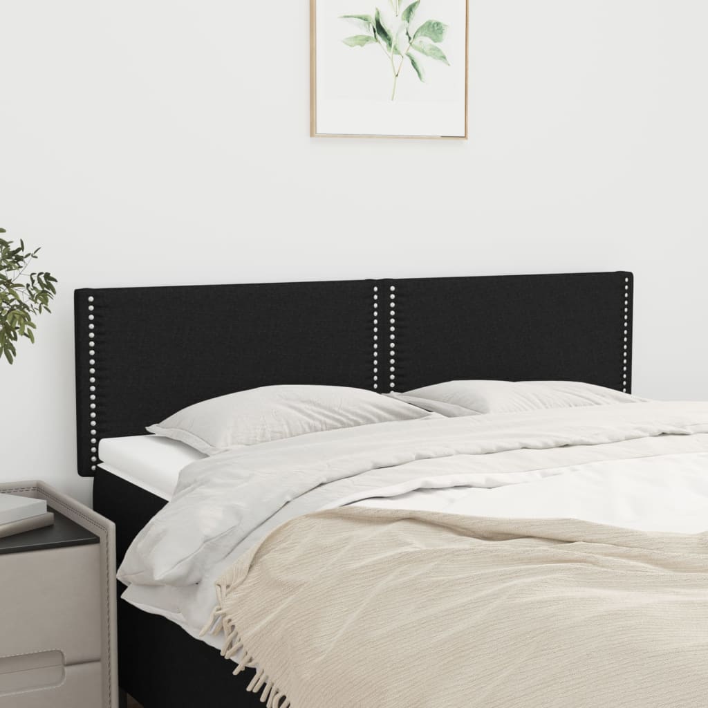 Tăblii de pat, 2 buc., negru, 72x5x78/88 cm, textil GartenMobel Dekor