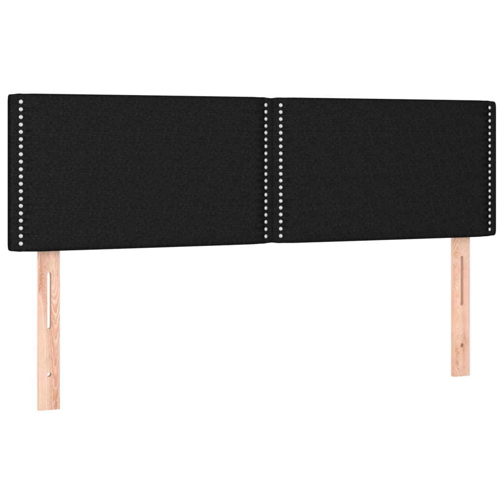 Tăblii de pat, 2 buc., negru, 72x5x78/88 cm, textil GartenMobel Dekor