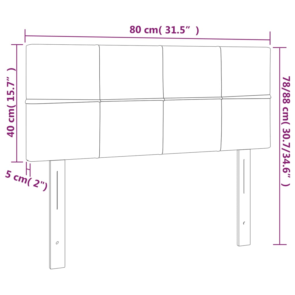 Tăblie de pat, crem, 80x5x78/88 cm, textil GartenMobel Dekor