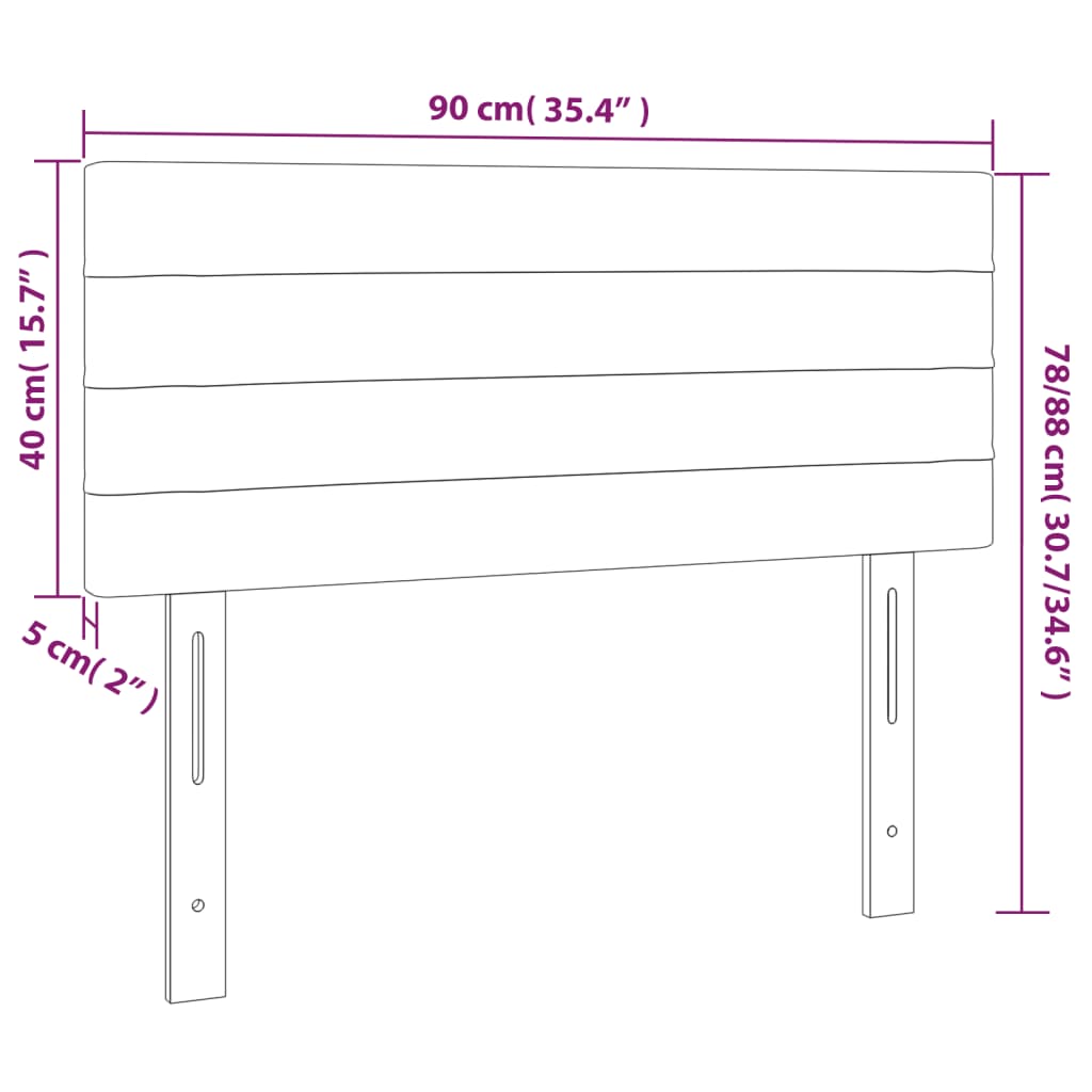 Tăblie de pat, gri deschis, 90x5x78/88 cm, catifea GartenMobel Dekor