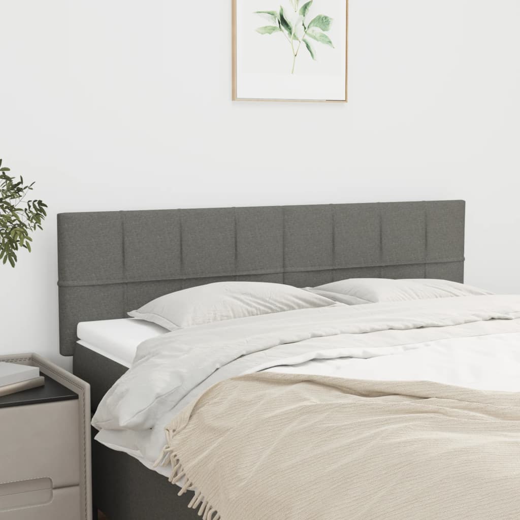 Tăblii de pat, 2 buc., gri închis, 72x5x78/88 cm, textil GartenMobel Dekor