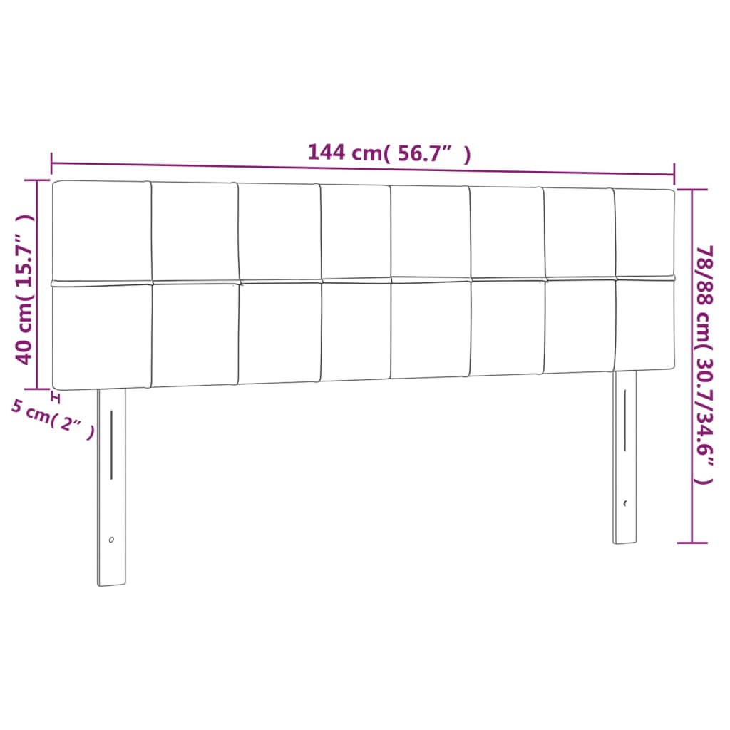 Tăblii de pat, 2 buc., gri închis, 72x5x78/88 cm, textil GartenMobel Dekor