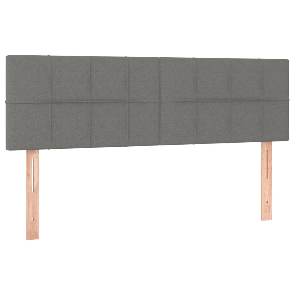 Tăblii de pat, 2 buc., gri închis, 72x5x78/88 cm, textil GartenMobel Dekor