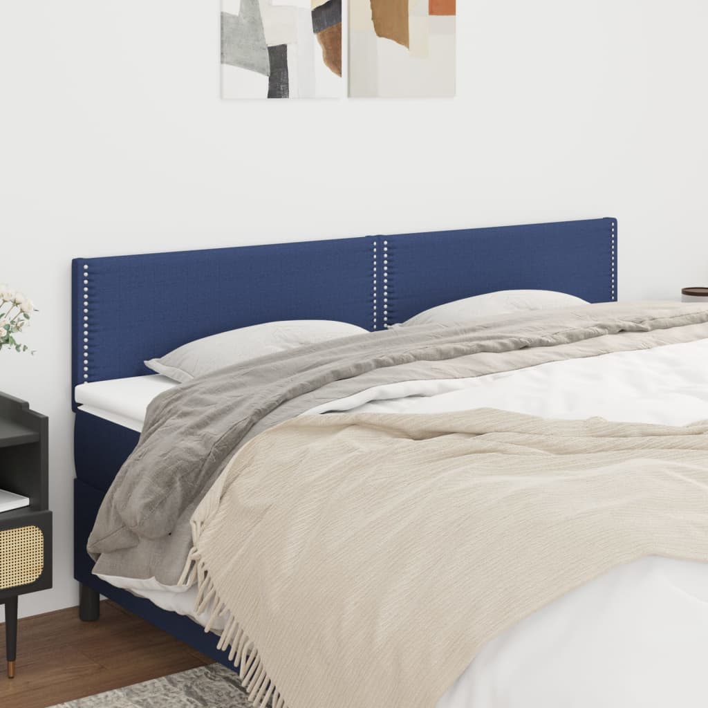 Tăblii de pat, 2 buc, albastru, 100x5x78/88 cm, textil GartenMobel Dekor