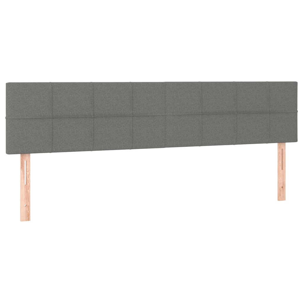 Tăblii de pat, 2 buc, gri închis, 100x5x78/88 cm, textil GartenMobel Dekor