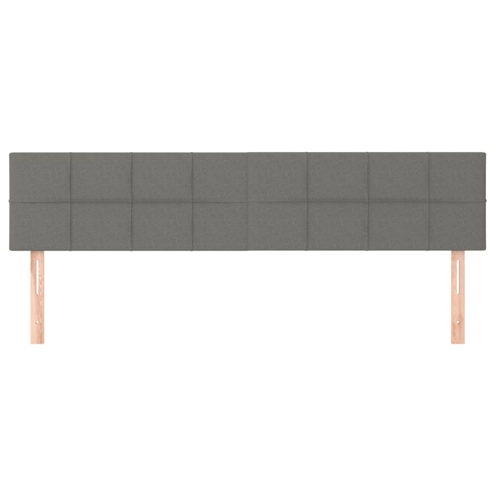 Tăblii de pat, 2 buc, gri închis, 80x5x78/88 cm, textil GartenMobel Dekor