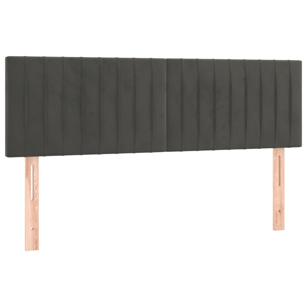 Tăblii de pat, 2 buc., gri închis, 72x5x78/88 cm, catifea GartenMobel Dekor