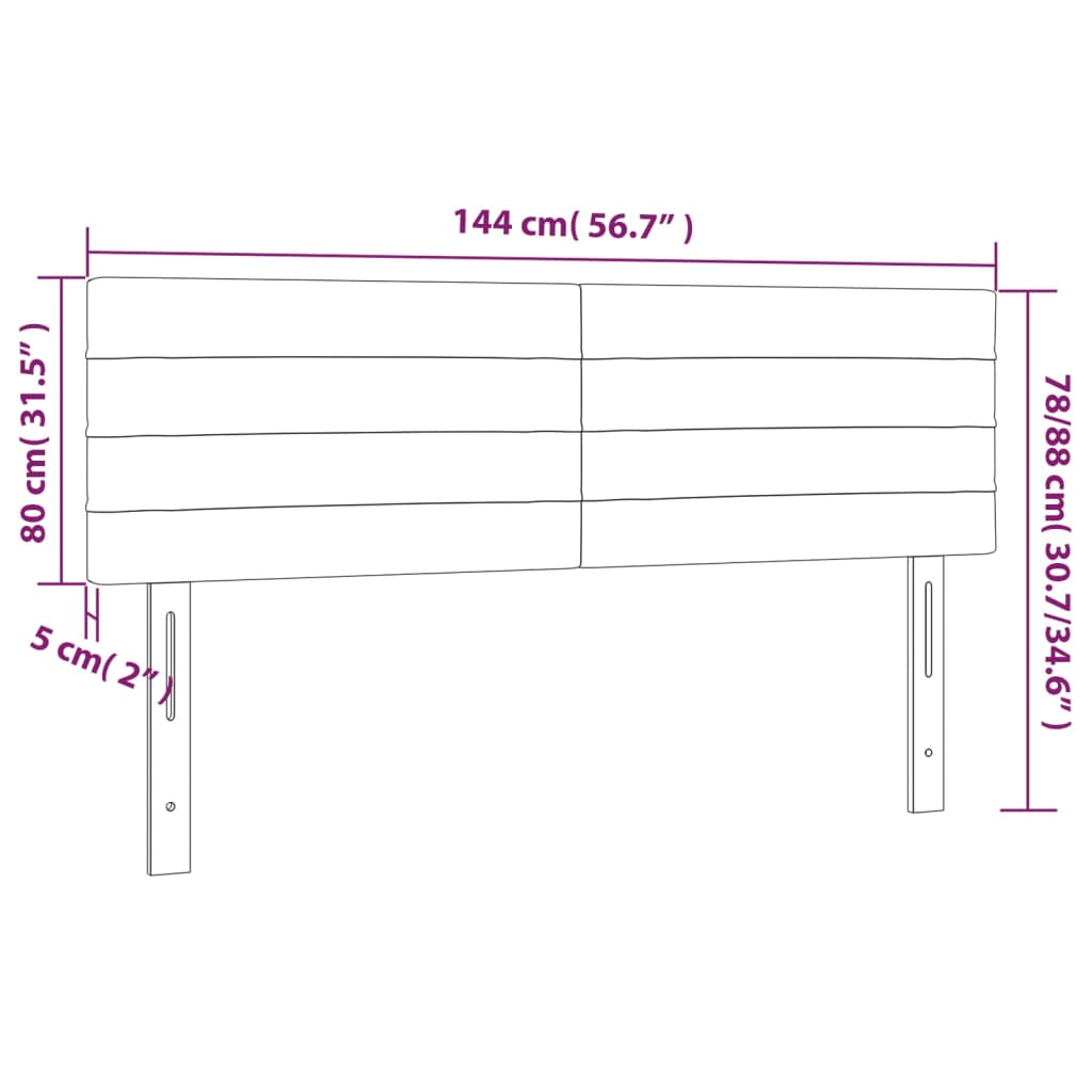Tăblii de pat, 2 buc., gri închis, 72x5x78/88 cm, catifea GartenMobel Dekor